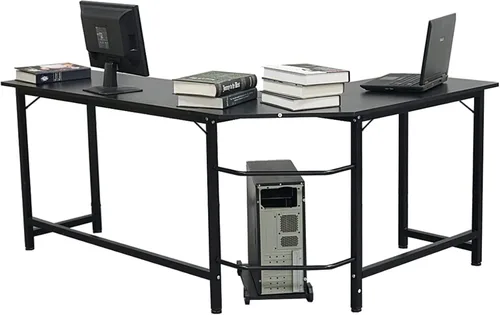 Vista 6 de Escritorio para computadora, mesa de estudio, escritorio en forma de L, escritorio de escritorio para computadora, escritorio de esquina