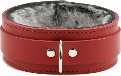 Vista 5 de Atlas Collar Handcrafted Premium Latigo Leather Luxurious Fur Choker