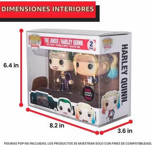 Vista 4 de EVORETRO [Paquete de 10] Funda protectora doble para Funko Pop 2 unidades – Funda protectora de plástico transparente para mascotas de 0.014 in