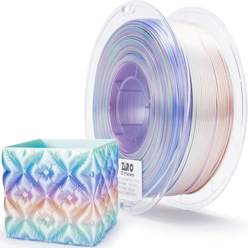 Vista 23 de ZIRO - Rápido cambio de color PLA, filamento de gradiente de color de 1.75mm, filamentos de PLA arcoíris brillantes, compatible con la mayoría