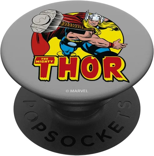 Vista 6 de Marvel Mighty Thor Mjolnir Hammer - Manta vintage PopSockets MagSafe PopGrip para iPhone