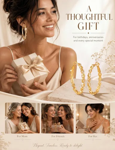 Vista 6 de Aretes de aro grandes de plata de ley 925 para mujer, 0.787/1.181/1.575 Circonita trenzada dorada