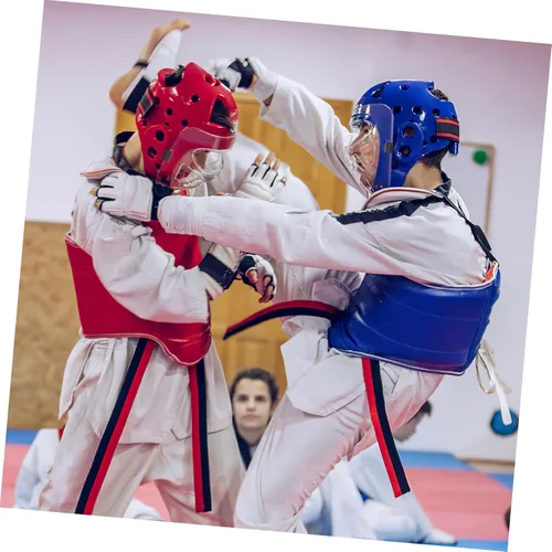 Vista 6 de Taekwondo Sparring Gear - Cubierta facial desmontable para jóvenes, cómoda, transpirable y resistente a los impactos