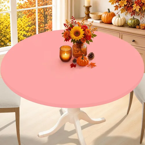 Vista 16 de Smiry - Mantel redondo de elastano, manteles ajustados lavables elásticos para mesas de 36 a 44 pulgadas, cubierta de mesa de picnic elástica