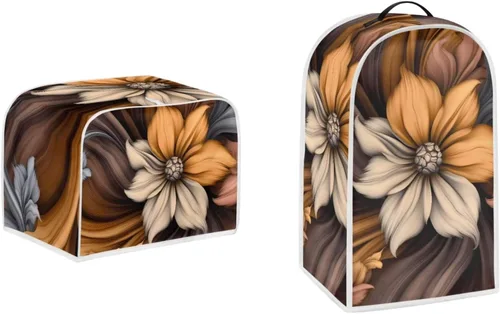Vista 45 de Juego de fundas para tostadora y licuadora, árbol de gato negro, calabaza, casual, lavable, para cafetera, accesorios de cocina, Halloween, pequeño