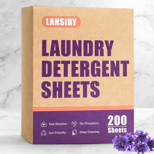 Vista 10 de Hojas de detergente para ropa – 200 cargas, tiras de lavado de aroma de lino fresco, compactas, ligeras, sin líquidos, ecológicas, hipoalergénicas