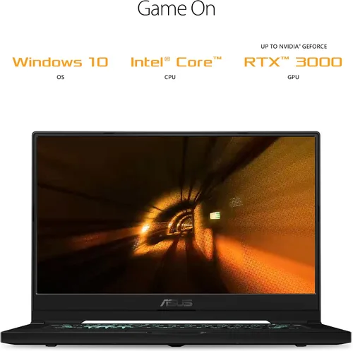 Vista 2 de ASUS TUF Dash 15 (2021) Ultra Slim Gaming Laptop, 15.6 pulgadas 144Hz FHD, GeForce RTX 3050 Ti, Intel Core i7-11370H, Memoria RAM DDR4 8GB, SSD NVMe