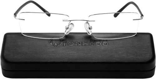 Vista 6 de FONHCOO Gafas de bloqueo de luz azul, anti rayos azules, unisex, ligeras, sin marco, rectangulares, para juegos de computadora
