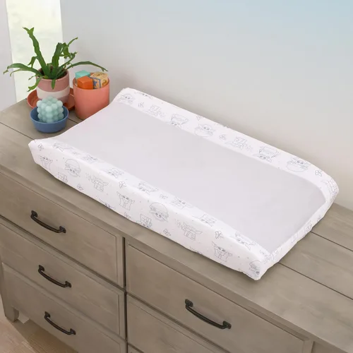 Vista 5 de Star Wars Grogu - Funda para cambiador contorneada, color crema y blanco, súper suave