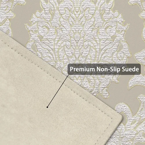 Vista 4 de Loom and Mill Juego de 4 Manteles Individuales de Damasco de Lujo, Manteles Individuales de Mesa Jacquard Beige Antideslizantes para Hogar Cocina