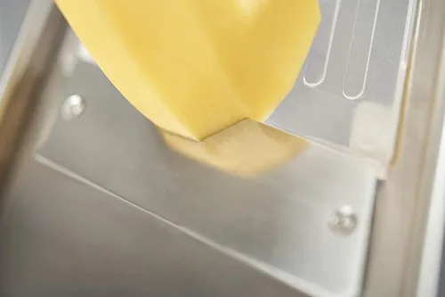 Vista 5 de Rosle 95028 - Cortadora de alimentos gourmet ajustable de acero inoxidable mandolina con protector de mano