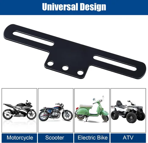 Vista 5 de Soporte para placa de matrícula, soporte de luz Dannisly para matrícula, universal para remolques, camiones, automóviles, negro