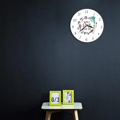 Vista 3 de The Geeky Days Have A Good Hair Day Reloj de pared de cuarzo mudo moderno Peluquería Peluquería Peluquería Decoración de pared Peluquería Belleza