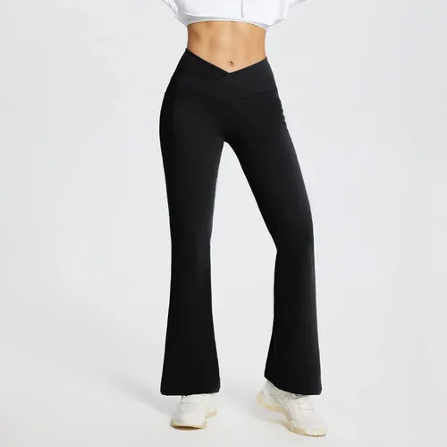 Vista 6 de Ljdkusp Leggings acampanados para mujer, cintura alta, suaves, pantalones de yoga con parte inferior acampanada, control de abdomen, leggings