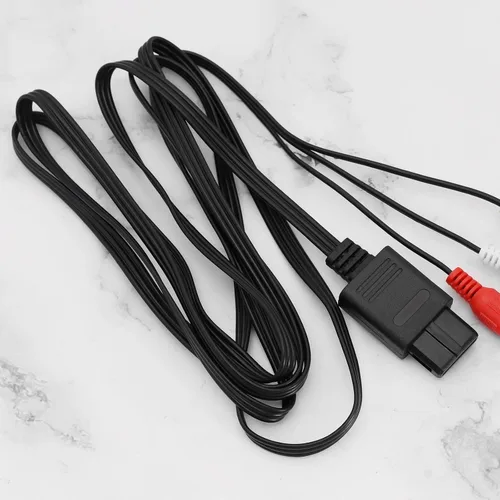 Vista 7 de 2 cables de repuesto de cable de video compuesto AV compatible con Nintendo 64 N64GamecubeSNES AV cables de repuesto