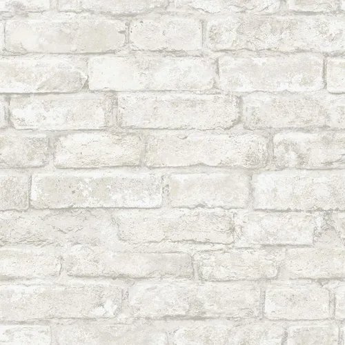 Vista 11 de In Home NHS3708 - Papel pintado de ladrillo de Denver lavado blanco despegar y pegar, marrón