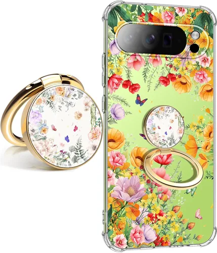 Vista 17 de Funda para Google Pixel 9A 5G, diseño de flores, delgada, anticaídas, a prueba de golpes, suave, a prueba de golpes, transparente, funda protectora