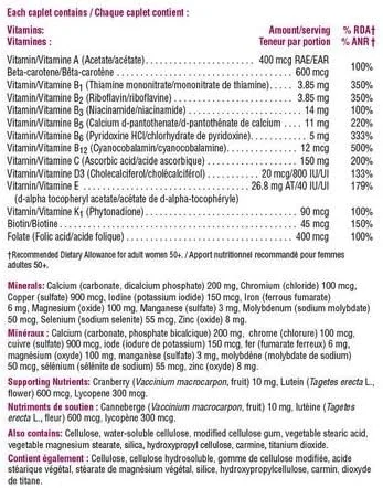 Vista 2 de Jamieson Multivitamínico 100% completo para mujeres mayores de 50 años, 90 cápsulas