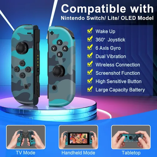 Vista 4 de HaeBorl Controller for Nintendo Switch, Replacement with Wireless Nintendo Switch Controller, LR Controllers Support Motion ControlDual