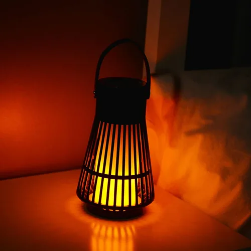 Vista 2 de Altavoz Bluetooth para exteriores con atmósfera de llama, altavoz inalámbrico LED impermeable con antorcha, sonido estéreo, accesorios geniales