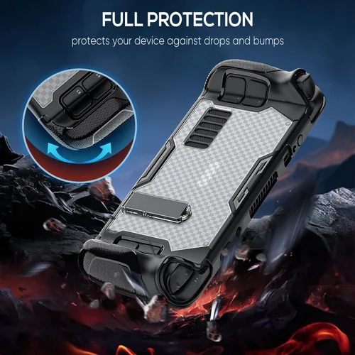 Vista 4 de FYOUNG Funda protectora mejorada para cubierta de vapor con soporte ajustable funda protectora dura de TPU PC accesorios con 2 protectores