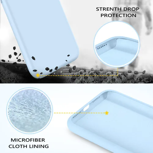 Vista 2 de GUAGUA Funda compatible con iPhone 11, iPhone 11 de silicona líquida, delgada y suave forro de microfibra con textura de cojín, funda protectora a