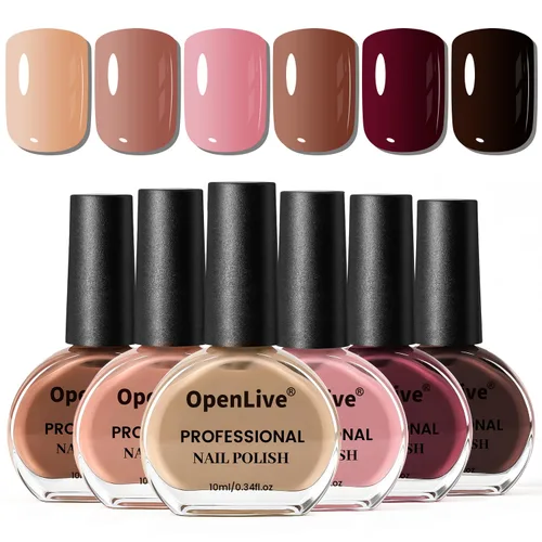 Vista 15 de OpenLive - Juego de 12 esmaltes de uñas de 0.17 onzas líquidas con 2 esmaltes de uñas base y capa superior Juego de 10
