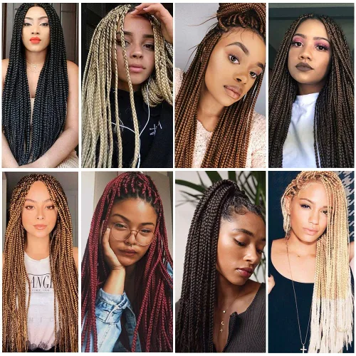 Vista 5 de Cabello trenzado preestirado de 14 pulgadas, 8 paquetes de cabello trenzado preestirado, trenzas de ganchillo, extensiones de cabello trenzado Yaki