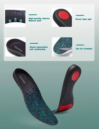 Vista 4 de Plantillas para fascitis plantar para hombres y mujeres, más de 220 libras, soporte ortopédico de apoyo resistente para aliviar el dolor, soporte