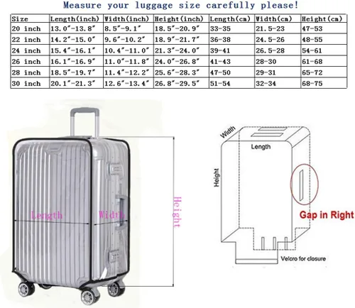 Vista 7 de Fundas de maleta fundas de equipaje para maleta protector de maleta protector de equipaje PVC impermeable maleta de viaje se adapta a la mayoría