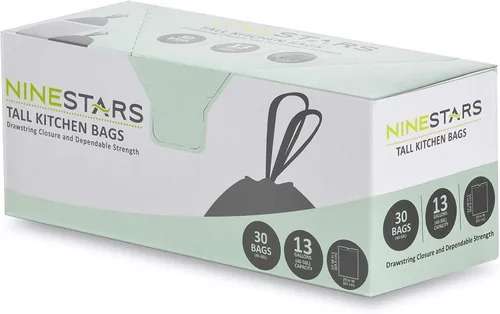 Vista 5 de NINESTARS NSTB-10-30 Bolsa de basura blanca extra fuerte con cierre de cordón