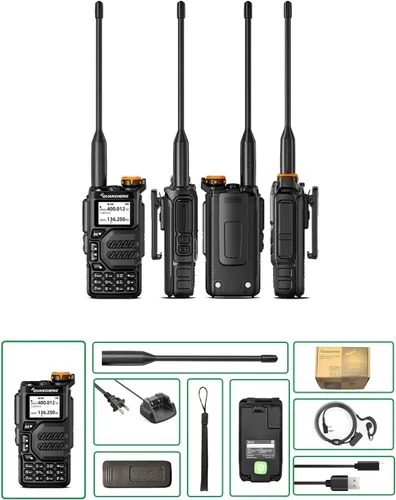 Vista 5 de QUANSHENG UV-K5 - Radio de mano de doble banda de 5 W, radio bidireccional para adultos, recepción de banda de aire (AM/FM), alerta meteorológica