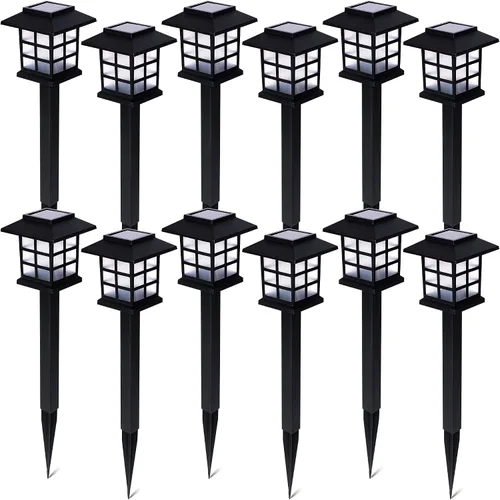 Vista 9 de ZONETECH Luz solar para exteriores, paquete de seis lámparas brillantes de alta calidad, a prueba de lluvia, camino, patio, césped, jardín (6 piezas)