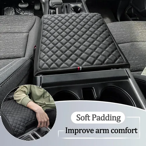 Vista 4 de JDMCAR Cojín de Consola Central Compatible con Ford F150 2021 - 2025 2026 de Cuero PU, Accesorios Interiores de Reposabrazos, Protector de Tapa
