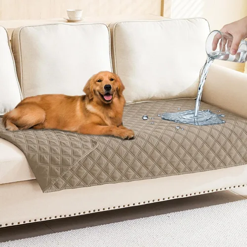 Vista 101 de Smiry Funda Impermeable para Cama de Perro Manta para Mascotas, Manta Suave y Lavable para Perros para Muebles Cama Sofá Sofá Reversible, a Cuadros