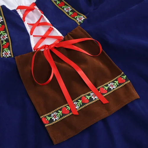 Vista 4 de GRAJTCIN - Disfraz de Oktoberfest para mujer, vestido bávaro alemán de terciopelo para carnaval de Halloween