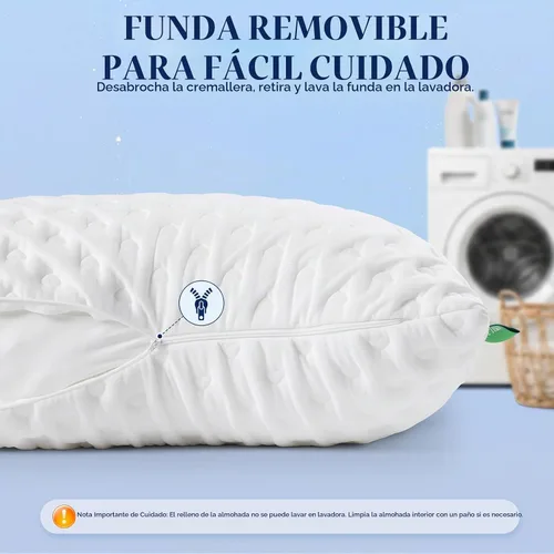 Vista 9 de Almohadas para dormir de lado para comodidad de cuello y hombros, diseño ergonómico de media luna curvada, espuma viscoelástica triturada ajustable
