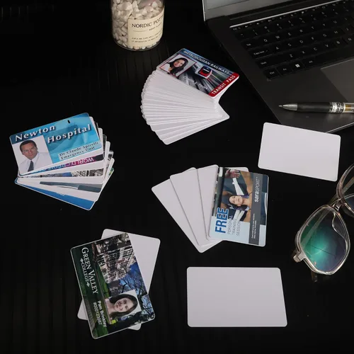 Vista 6 de 250 paquetes, tarjetas de crédito en blanco de PVC de calidad premium, tarjetas de identificación de plástico blanco de calidad, CR80 30 mil