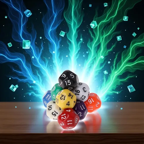 Vista 4 de Juego de 10 dados poliédricos para Calabozos y Dragones, 16 caras, dados poliédricos con otros juegos de mesa con surtido de dados multicolores