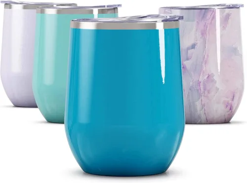 Vista 23 de Vaso de vino Maars Bev sin soporte de con paredes dobles aislantes al vacío de acero inoxidable de 12 onzas, Fucsia