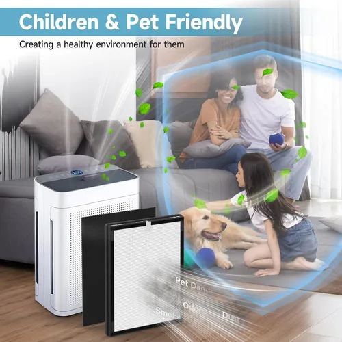 Vista 7 de Paquete de 2 filtros de repuesto K2 compatibles con el purificador de aire LUNINO K2, filtros de doble cara para el hogar y habitación grande