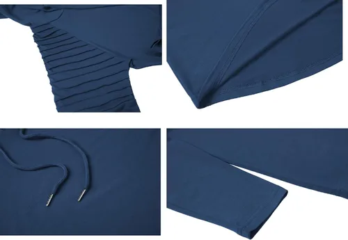 Vista 5 de COOFANDY Sudaderas con capucha atléticas para hombre, ligeras, plisadas, manga raglán