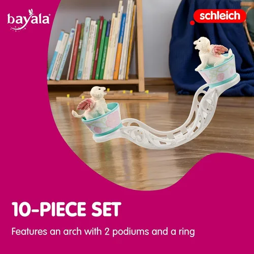 Vista 3 de Schleich Bayala 42524 - Juego modular de 9 piezas con lindas figuras de león, arco, aro y calcomanías, juguetes de criaturas míticas