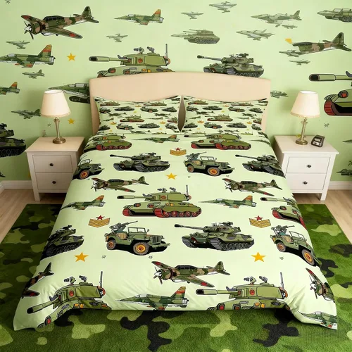Vista 38 de Manfei Juego de funda de edredón de camuflaje de animales marinos, tamaño individual, juego de ropa de cama de camuflaje de tiburones y ballenas