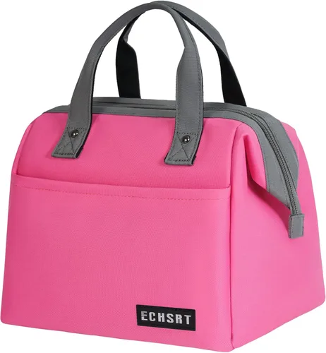 Vista 10 de ECHSRT Lonchera grande aislada para mujeres y hombres, a prueba de fugas, para el trabajo, viajes, adultos, lonchera térmica para oficina, 10 L, Gris