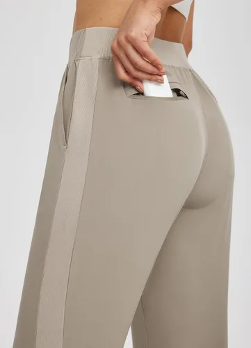 Vista 3 de BALEAF - Pantalones elásticos de viaje con bolsillos con cremallera, pantalones de golf y atléticos de cintura alta con FPU50+ para trabajo y uso