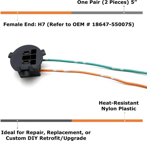 Vista 2 de iJDMTOY Un par de adaptadores de soporte retenedor de enchufe de bombilla H7 OE-Spec compatibles con Hyundai Veloster 2012-2018, Genesis Coupe