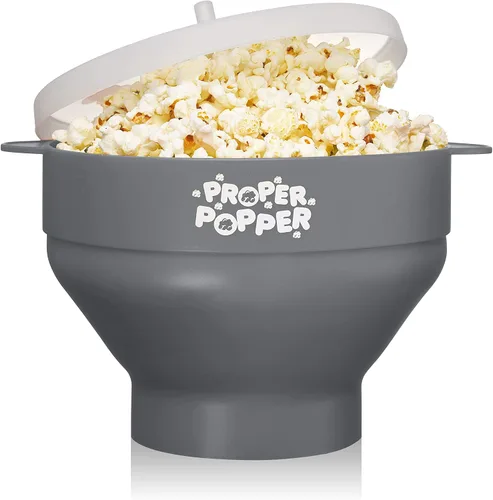 Vista 9 de The Original Proper Popper - Palomitas de maíz para microondas, máquina de palomitas de maíz, tazón plegable sin BPA y apto para lavavajillas