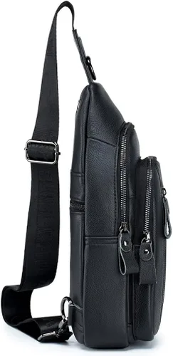 Vista 3 de KPYWZER Mochila de cuero para hombre