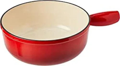 Vista 3 de Kuhn Rikon Olla para fondue de hierro fundido de inducción, 7.87 pulgadas, color rojo